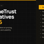 Hero banner for an article: 'Top OneTrust Alternatives in 2026' with a right-side ranked list, first item Enactia highlighted in yellow.